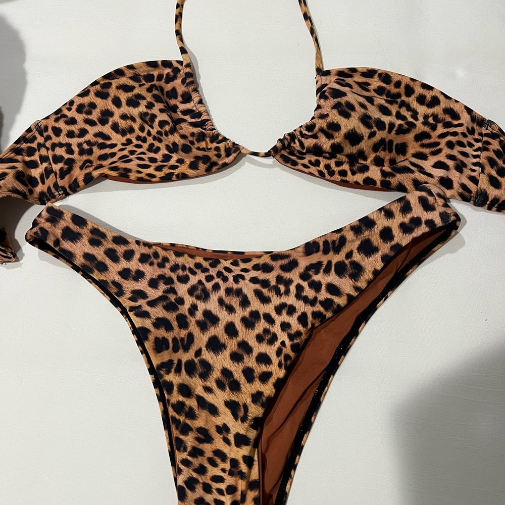 Monday Swimwear Leopard Print Brown & Black Bikini